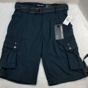 Modern Culture Cargo Shorts Mens 30 Cargo Shorts Belted Black 6 Pocket NWT New